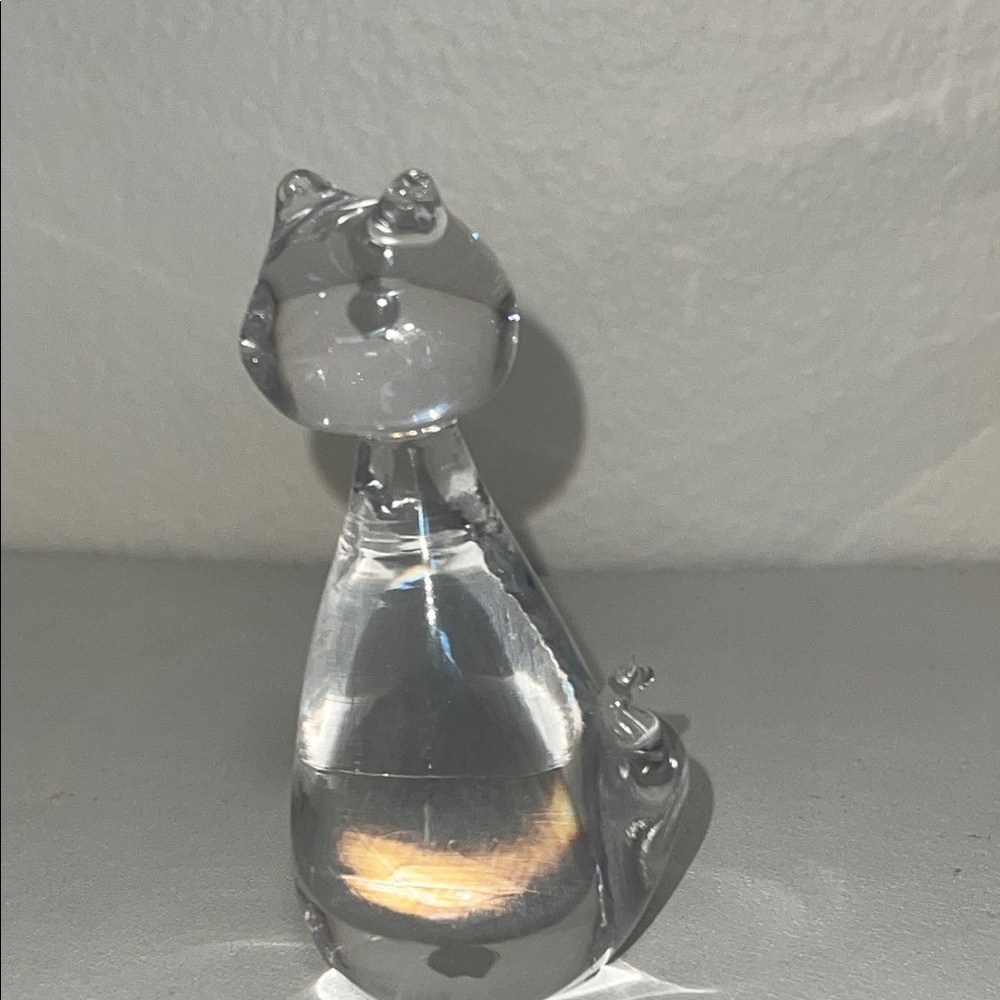 Glass Art Cat Figurine